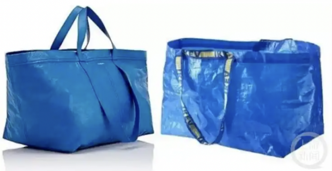 巴黎世家（Balenciaga）近日在官網上架一款新品——「Marché藍色Dyneema中號可折疊托特包」，亮相於品牌2025冬季系列秀場。圖/第一財經