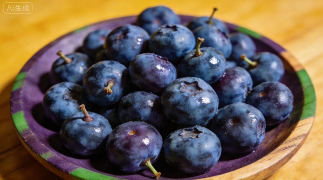 近來藍莓進入熱賣季，除了價格受到關注之外，果實大小也成為消費者討論焦點。圖/AI生成