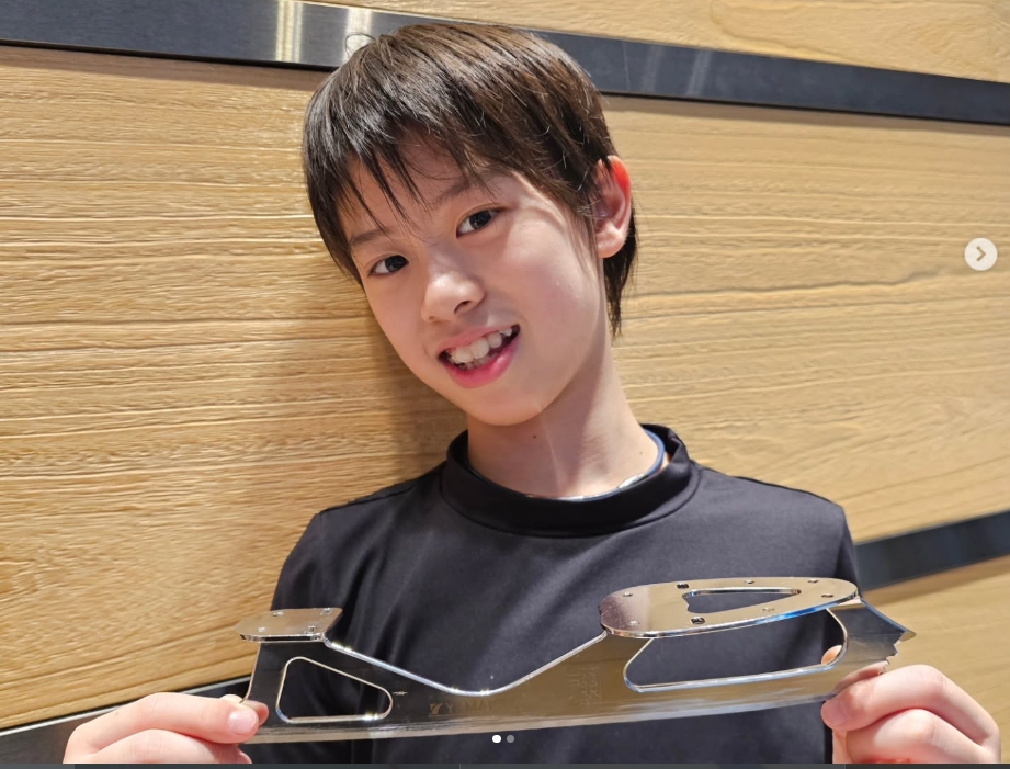 從極光冰場嶄露頭角，年輕的花式滑冰選手林蔚然正逐步邁向更廣闊的舞台。 圖/取自林蔚然社群